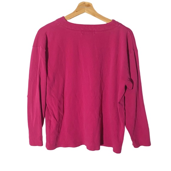 Eddie Bauer 100% Cotton Pink Heavyweight Henley Top - Picture 3 of 3